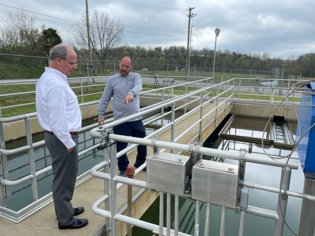 Rep. Guthrie receiving an update on the infrastructure needs of a water plant in Greensburg