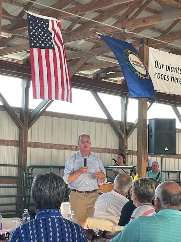 Rep. Guthrie speaking at Farm to Table dinner at the Hardin County Fairgrounds