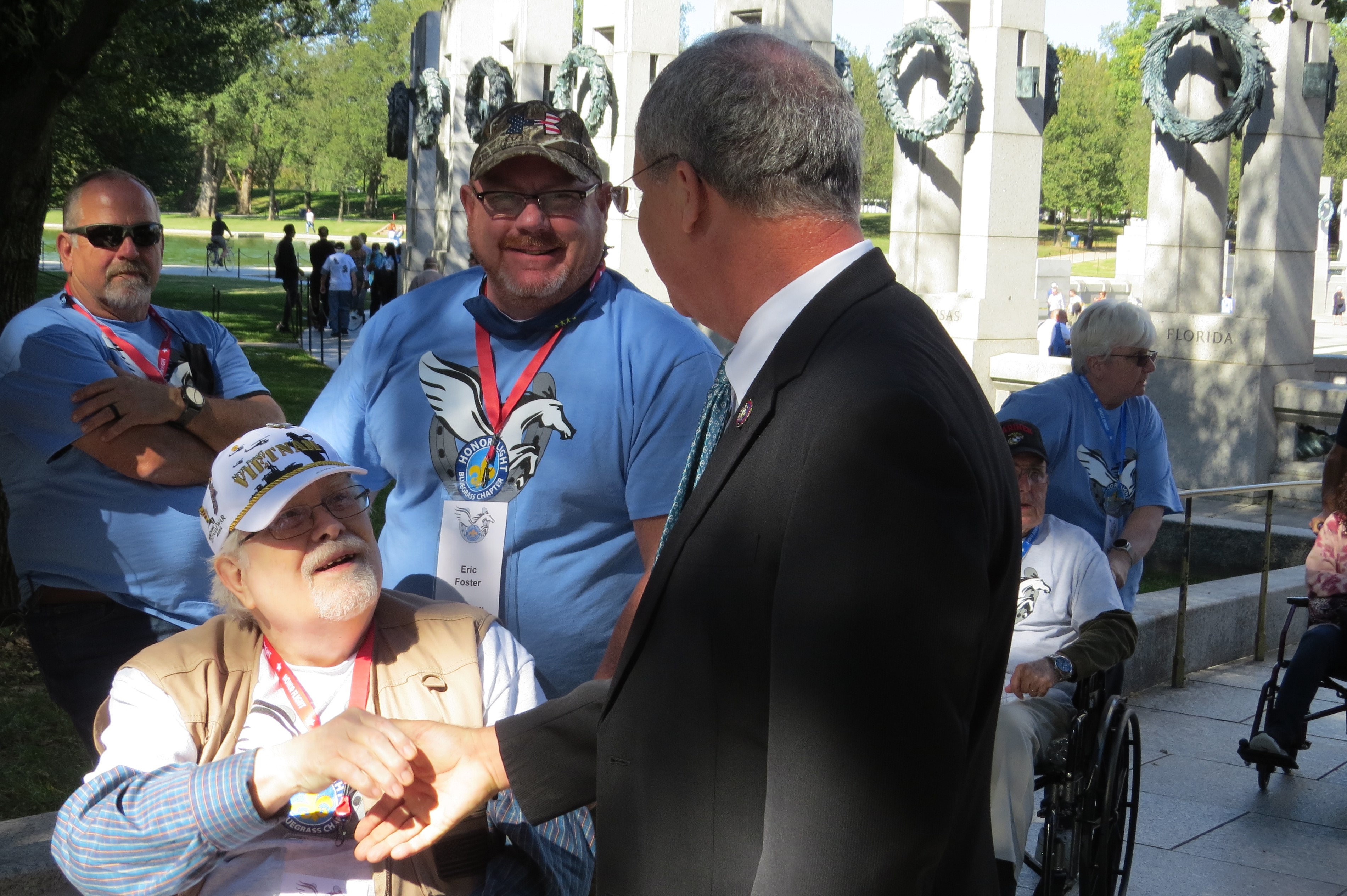 Rep. Guthrie at the World War ll Memorial meeting Kentucky veterans and their families