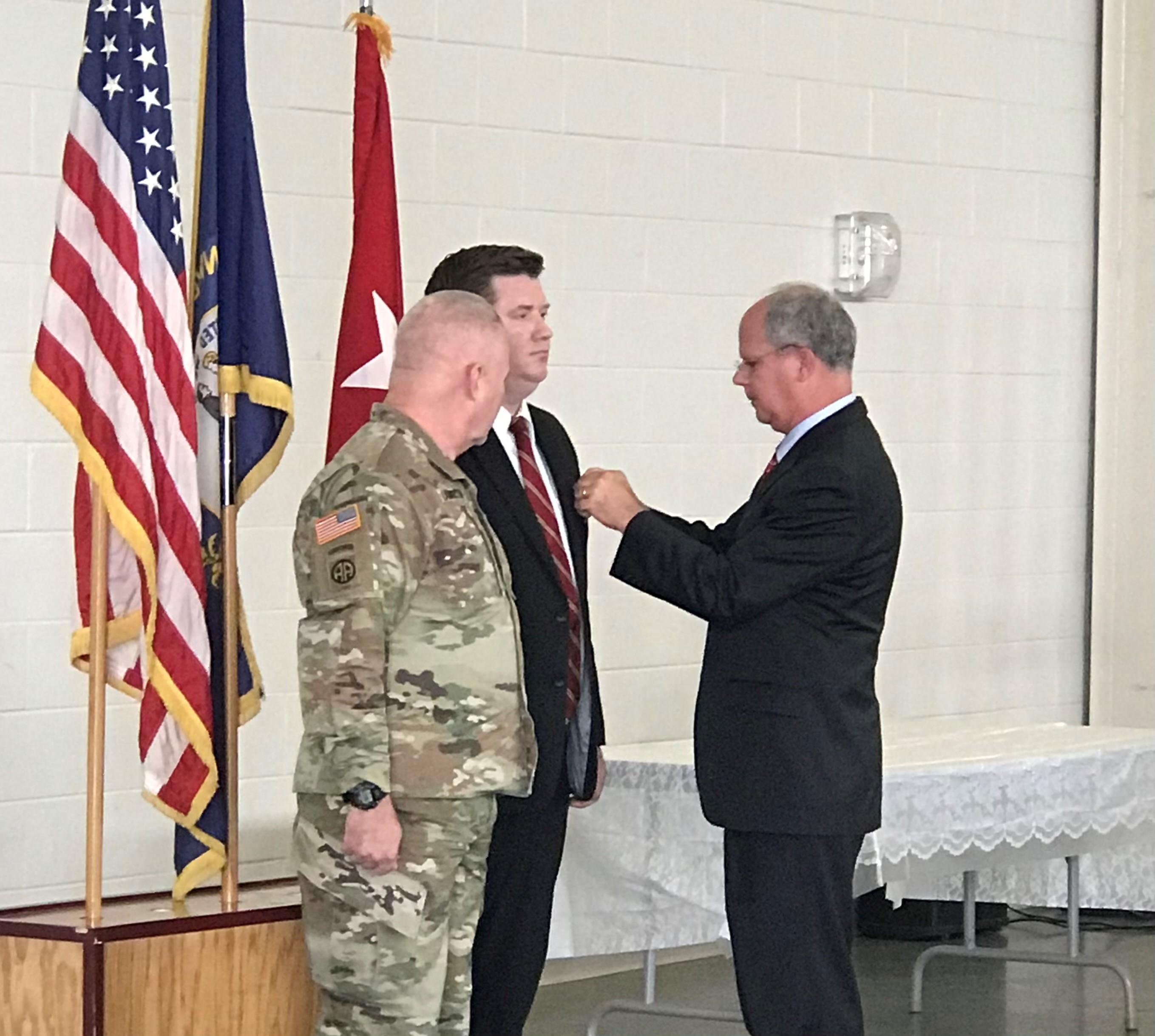 Owensboro High School JROTC presenting the colors at the medal ceremony