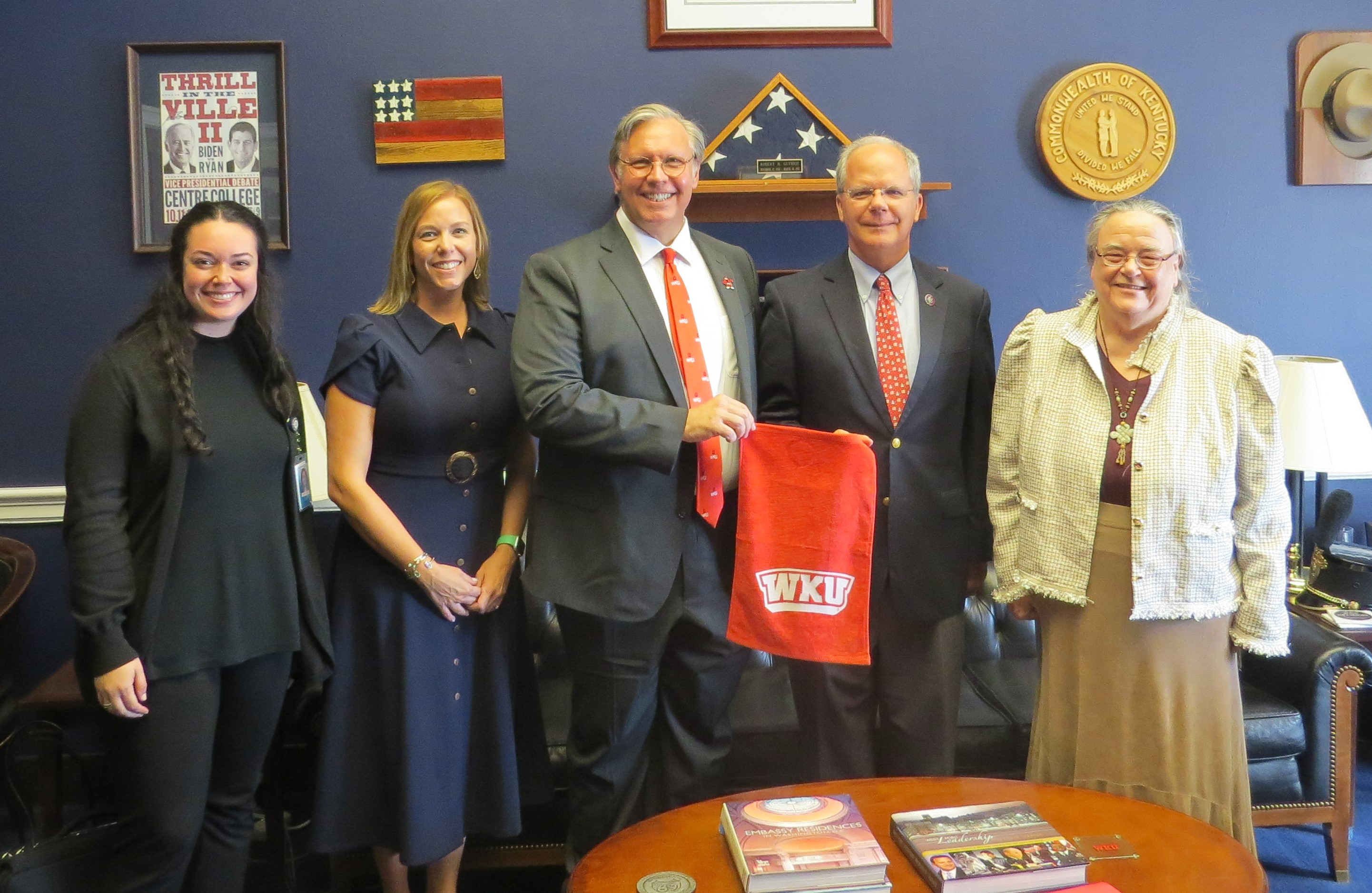 Rep. Guthrie and his education staffer, Emma, who is a WKU alum, meeting with WKU staff