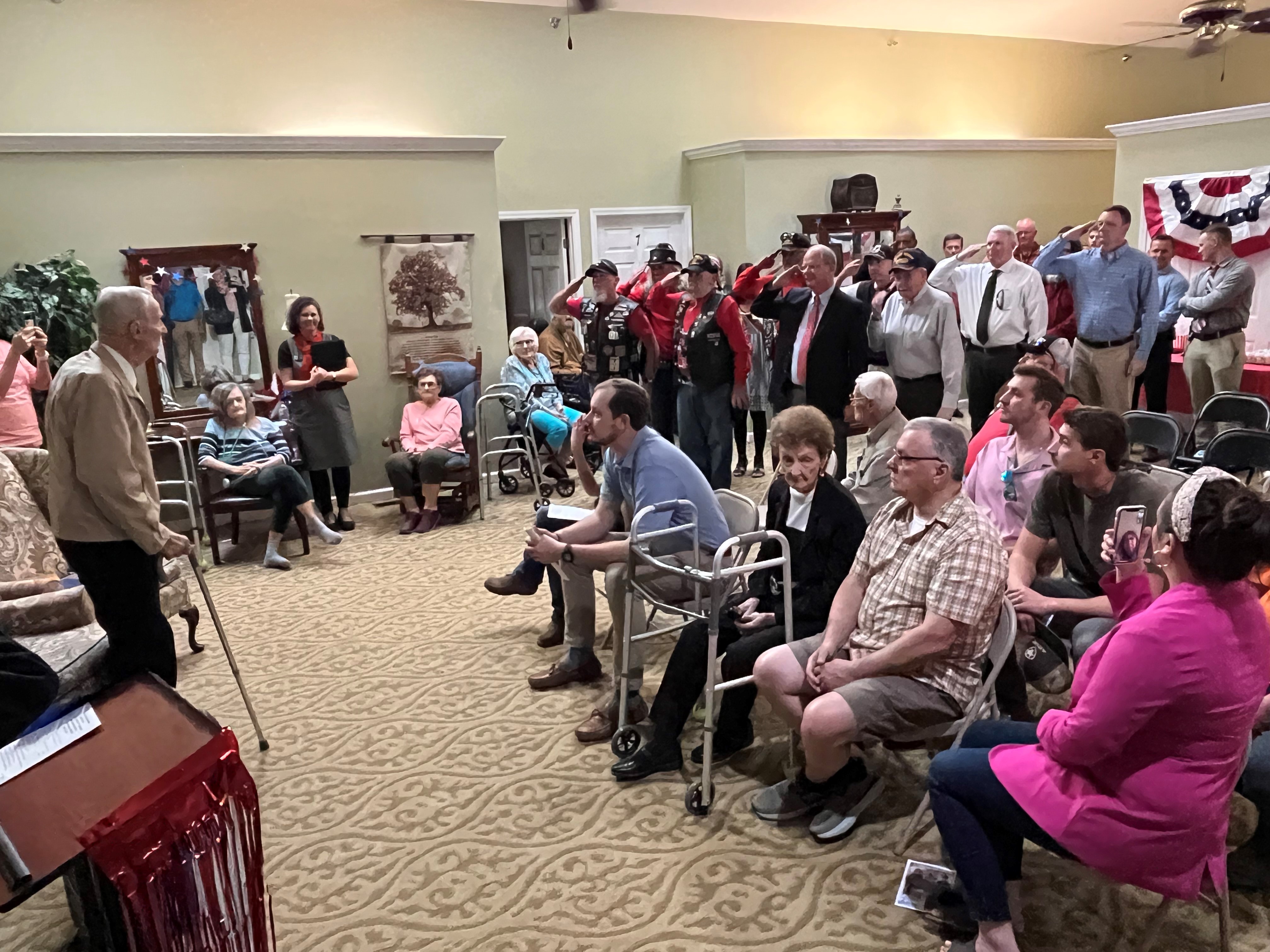 Rep. Guthrie at a community celebration for WWII veteran Edwin Smith’s 100th birthday